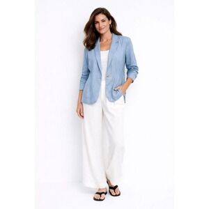 NWT J Jill Love Linen Skyline Blue Blazer Jacket Size XL Coastal Office Capsule